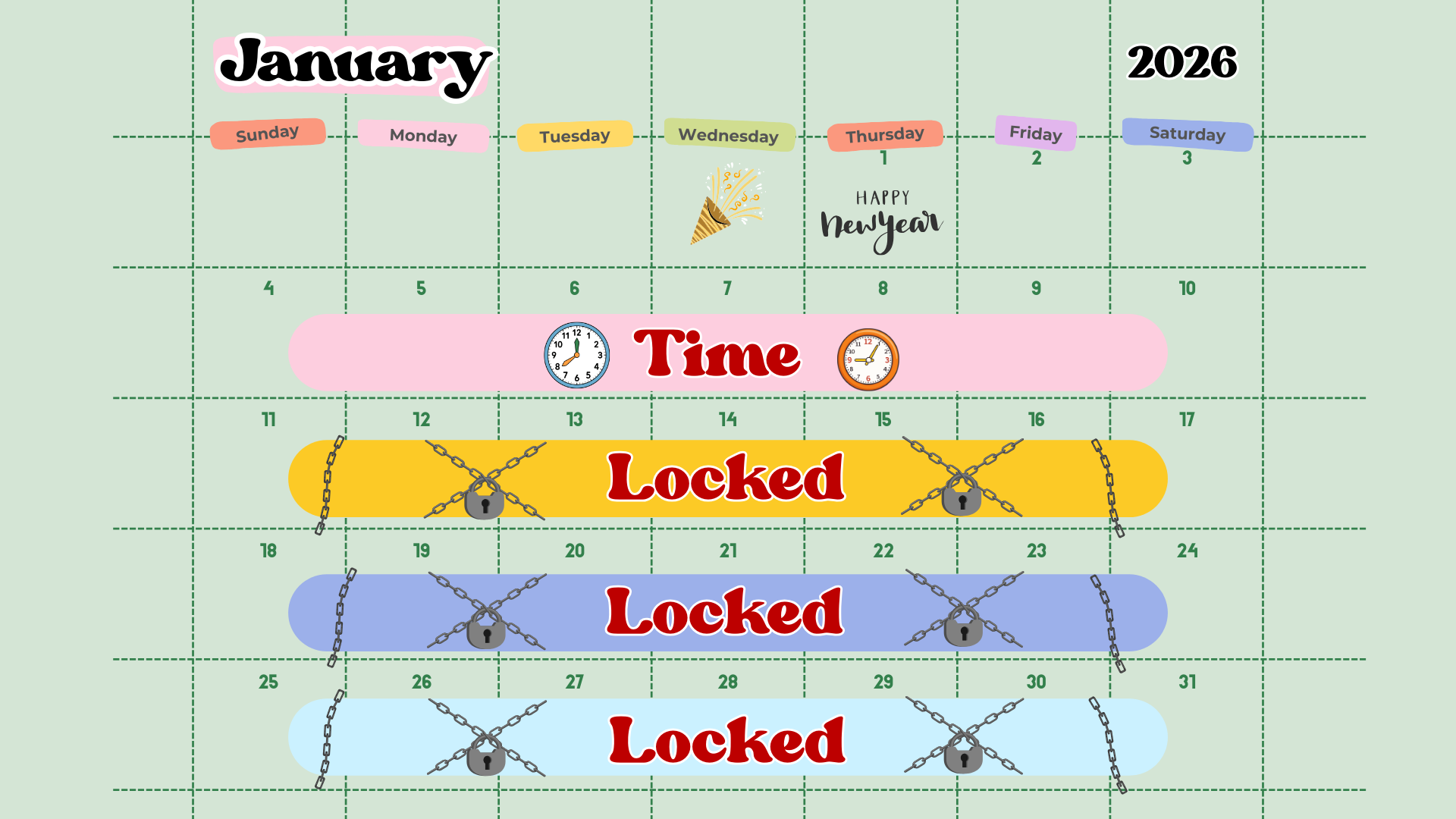 Reset With Alane Calendar